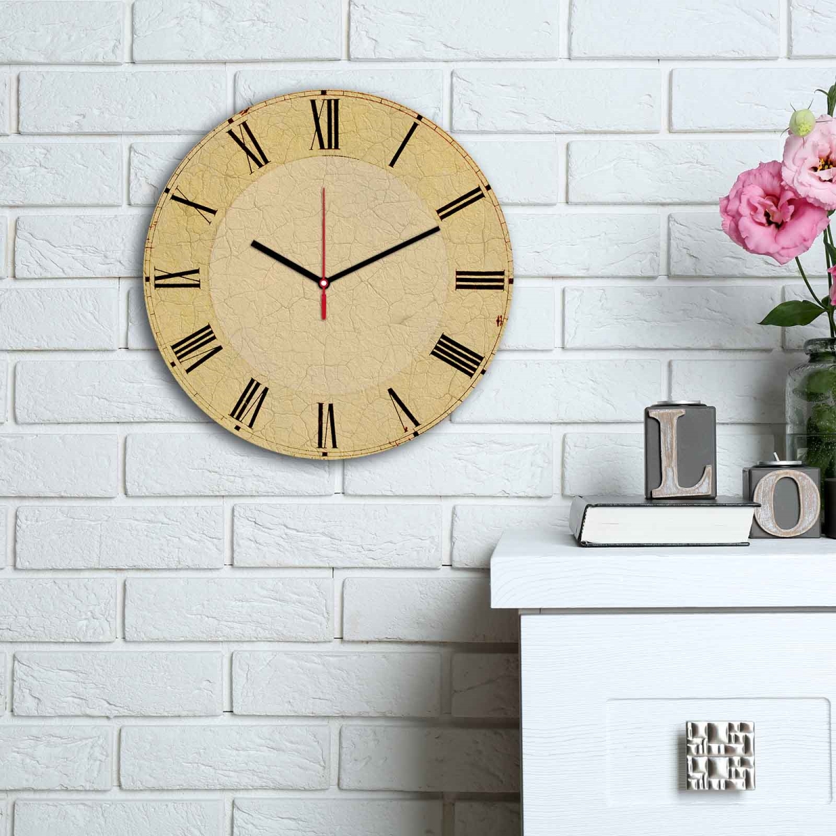238HMA6199 11.81 x 0.197 x 11.81 in. 3030MS-100 Decorative MDF Clock - Multi Color