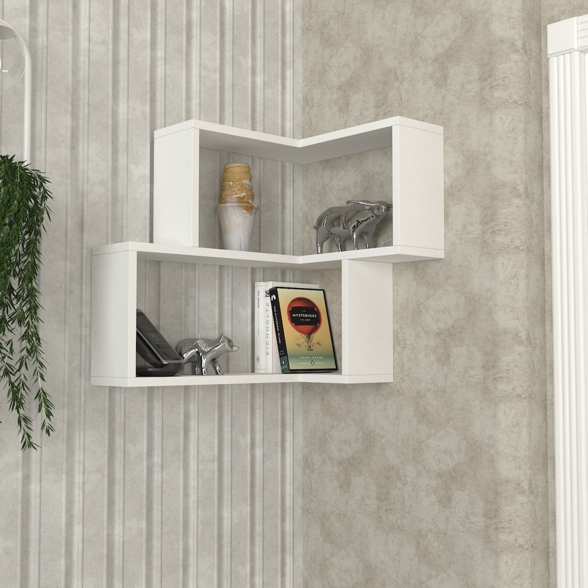 756FRN1621 5.71 x 21.81 x 17.72 in. Bulut Wall Shelf - White
