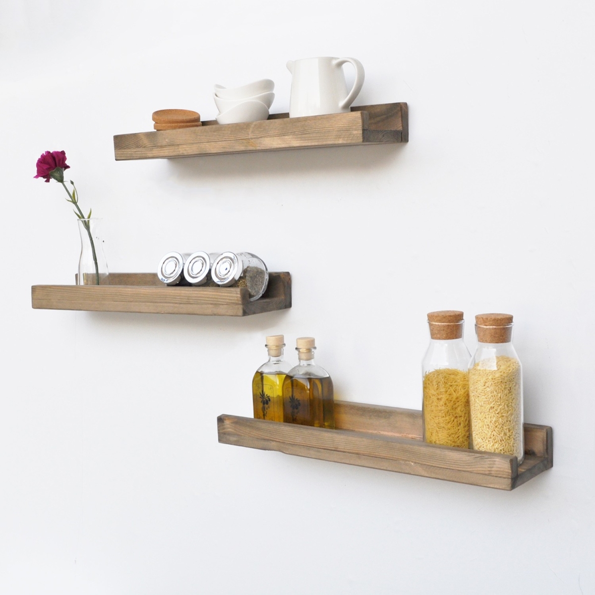 792EVL1778 AA068 Wall Shelf, Walnut