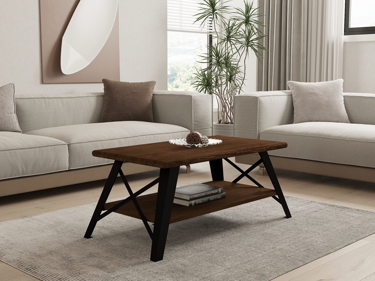 835PUQ2812 19.69 x 16.93 x 38.58 in. Konik Coffee Table - Walnut