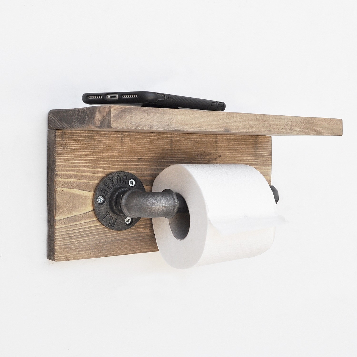 792EVL2706 4.72 x 5.51 x 11.81 in. Boruraf 170 Pipe Hook - Walnut & Black