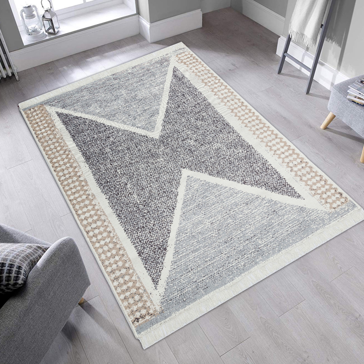 724EKH1208 80 x 300 cm AR 02 Rectangle Area Rug - Gray & Multi Color