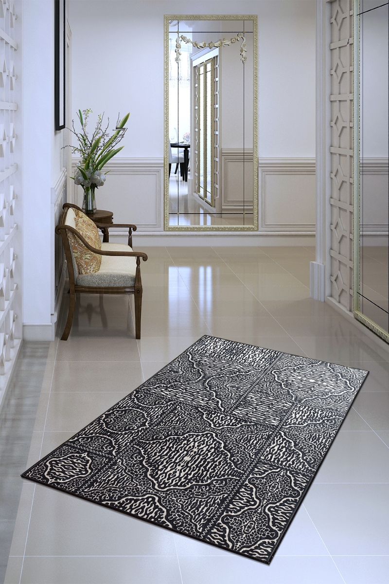 882CHL1575 80 x 200 cm Anna Hall Carpet - Black & Multi Color