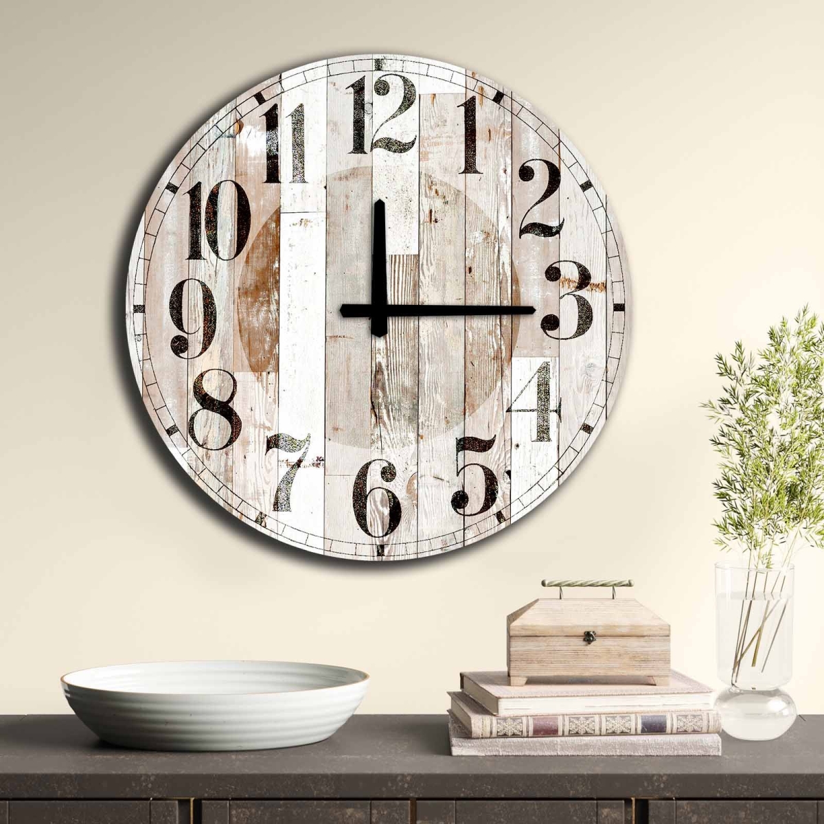 238HMA6261 5050MS-041 50 cm Decorative MDF Wall Clock, Multi Color