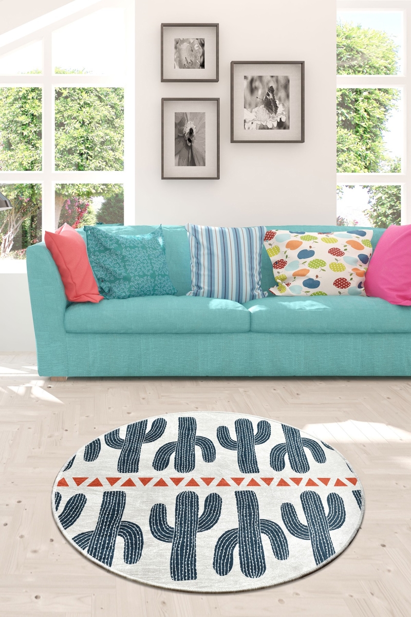 882CHL1649 140 cm Cactus Time Cap 140 Carpet - Multi Color
