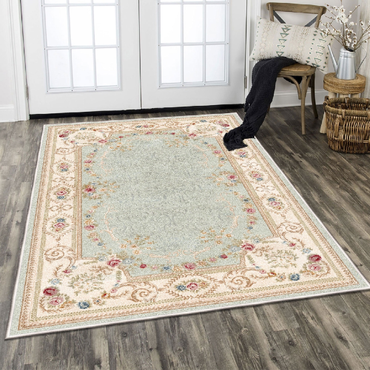 599HFT1336 80 x 200 cm ELS1800 Hall Carpet - Green & Multi Color