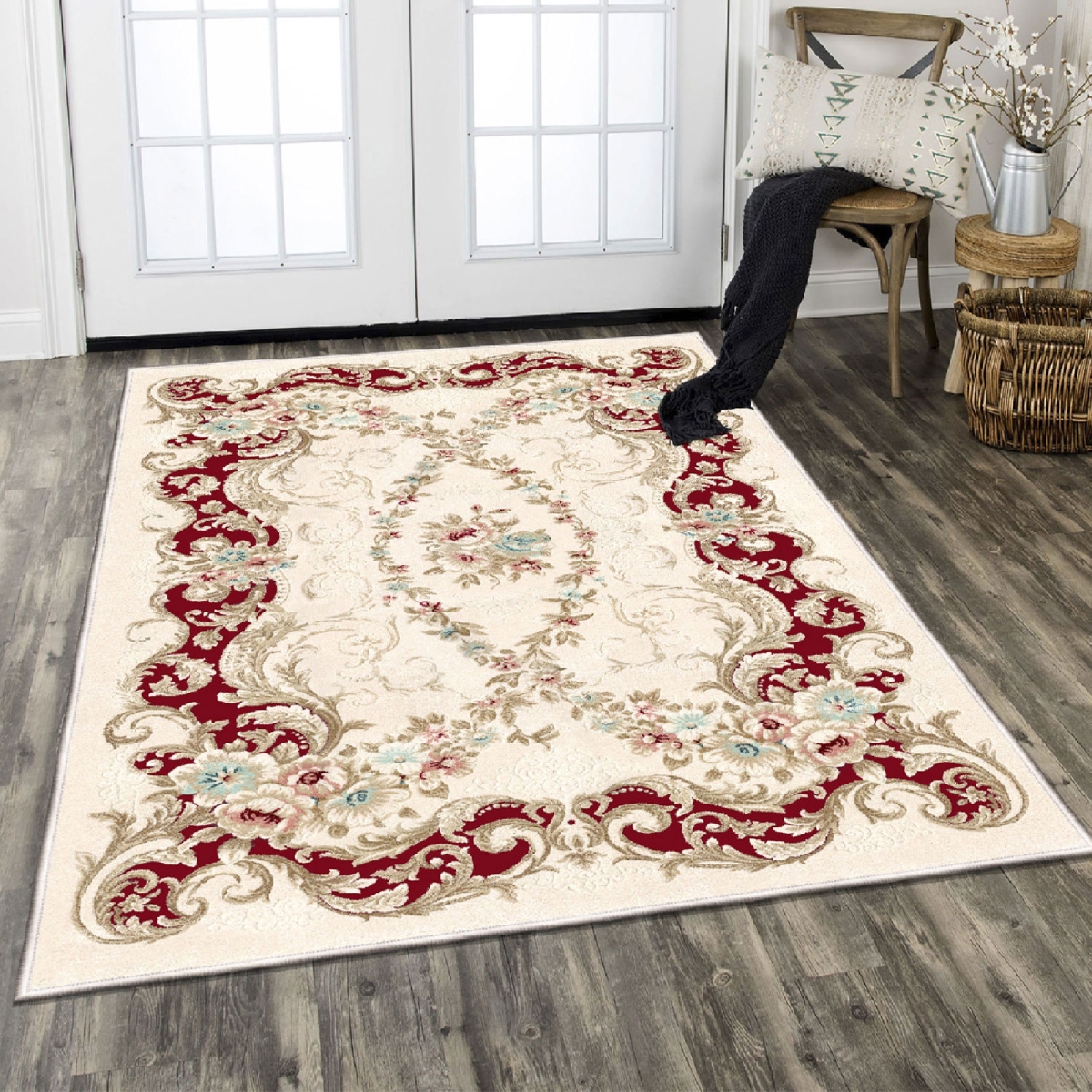 599HFT1787 160 x 230 cm ELS1837 Carpet - Red & Multi Color