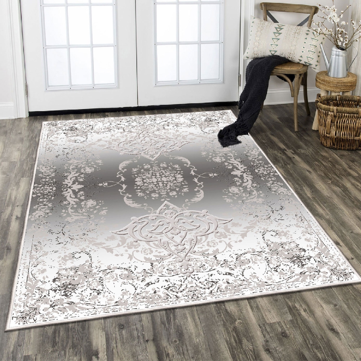 599HFT2789 80 x 200 cm ELS2017 Hall Carpet - White & Multi Color