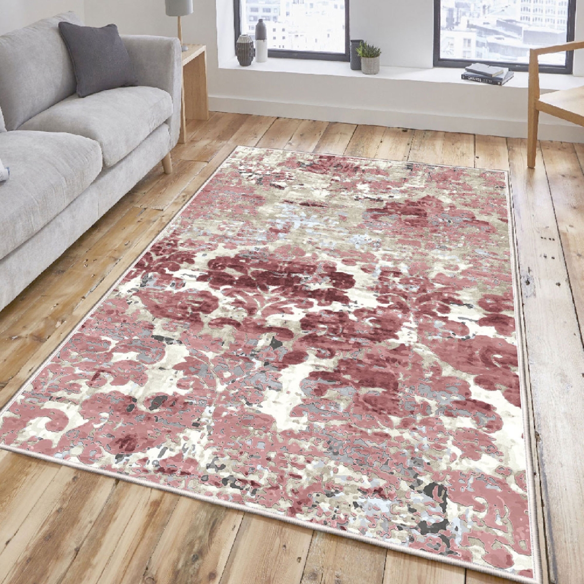 599HFT3631 80 x 150 cm ELS2248 Hall Carpet - Powder & Multi Color