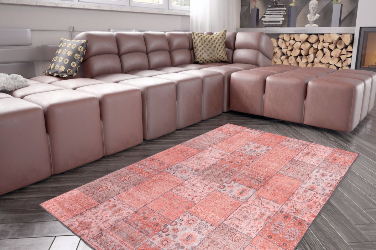 473RTP1512 150 x 230 cm Jazz Chenille AL 329 Carpet - Pink & Multi Color