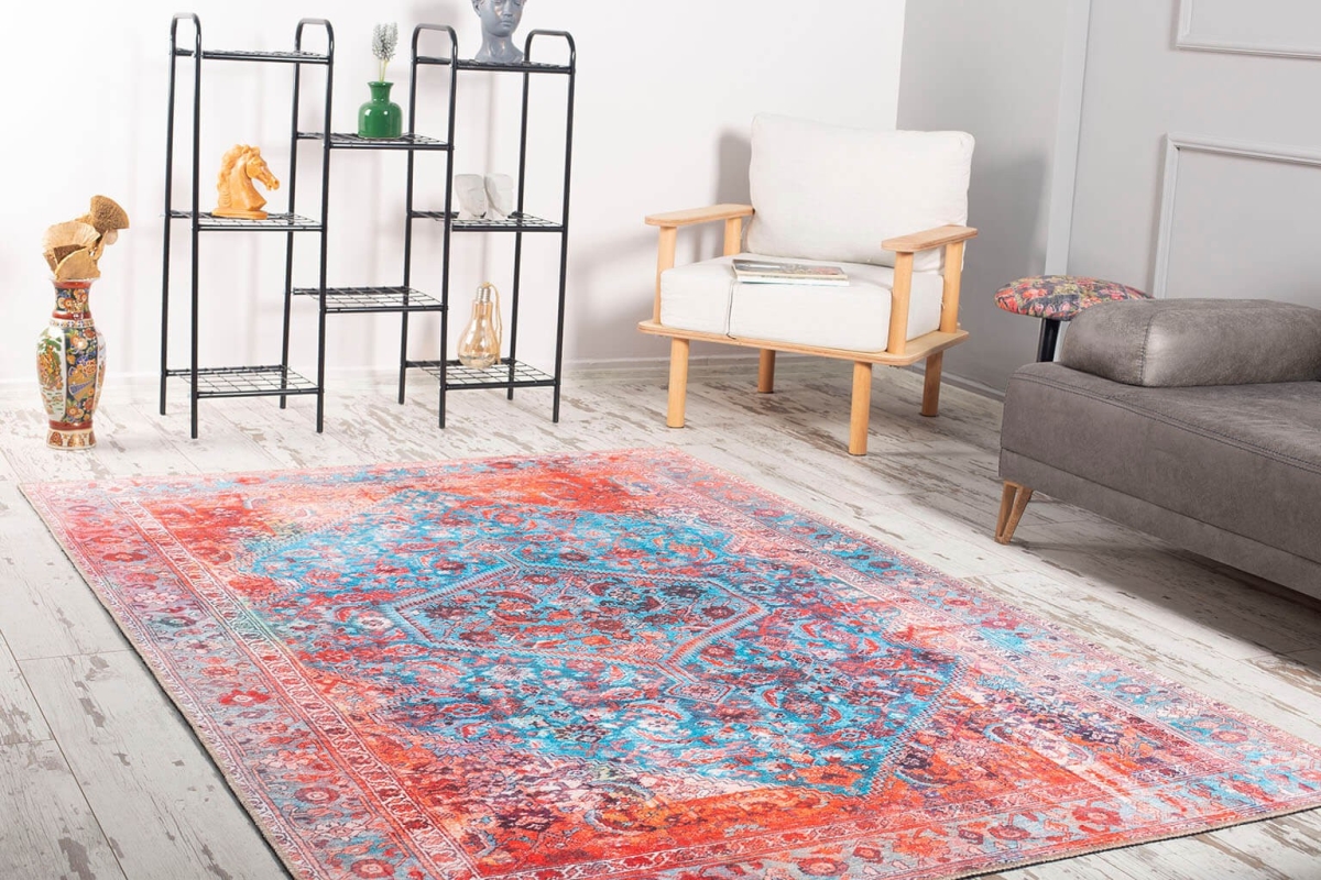 473RTP1787 75 x 150 cm Fusion Chenille AL 228 Hall Carpet - Red & Multi Color