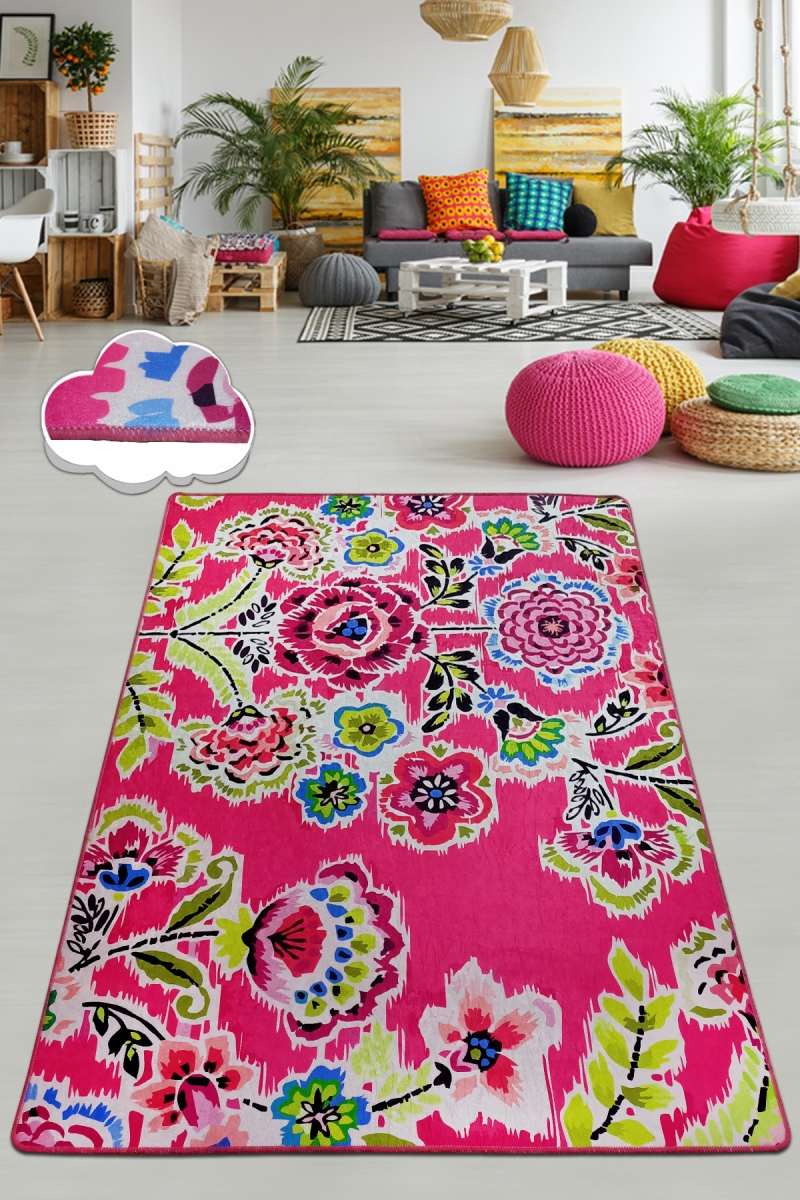 286CHL4159 80 x 100 cm Bouquet DJT Hall Carpet - Multi Color