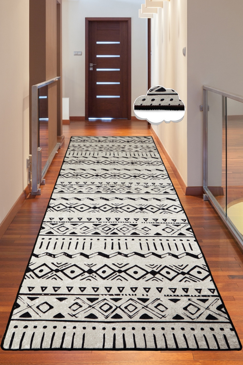 286CHL6541 80 x 300 cm Again Hall Carpet - Ecru