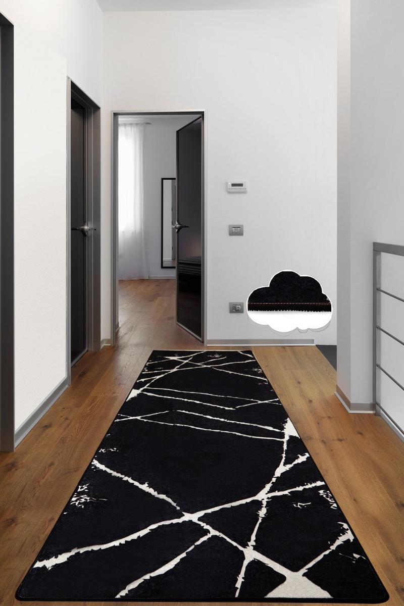 286CHL6553 80 x 120 cm Broken Carpet - Black & White