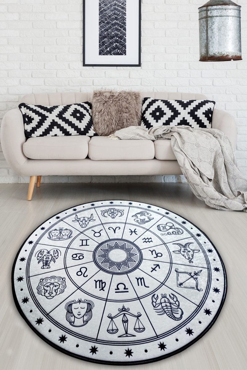 286CHL6912 200 cm Horoscope Beyaz Carpet - Multi Color