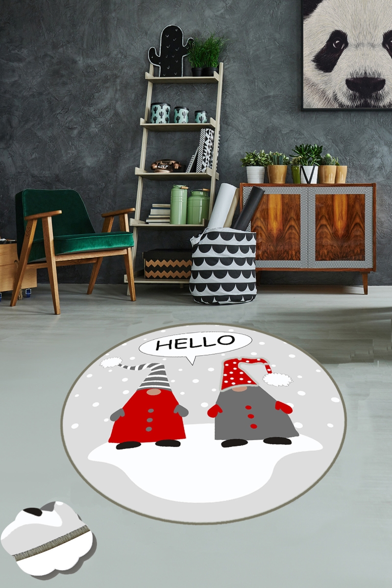 286CHL7077 200 cm Snowman Carpet - Multi Color