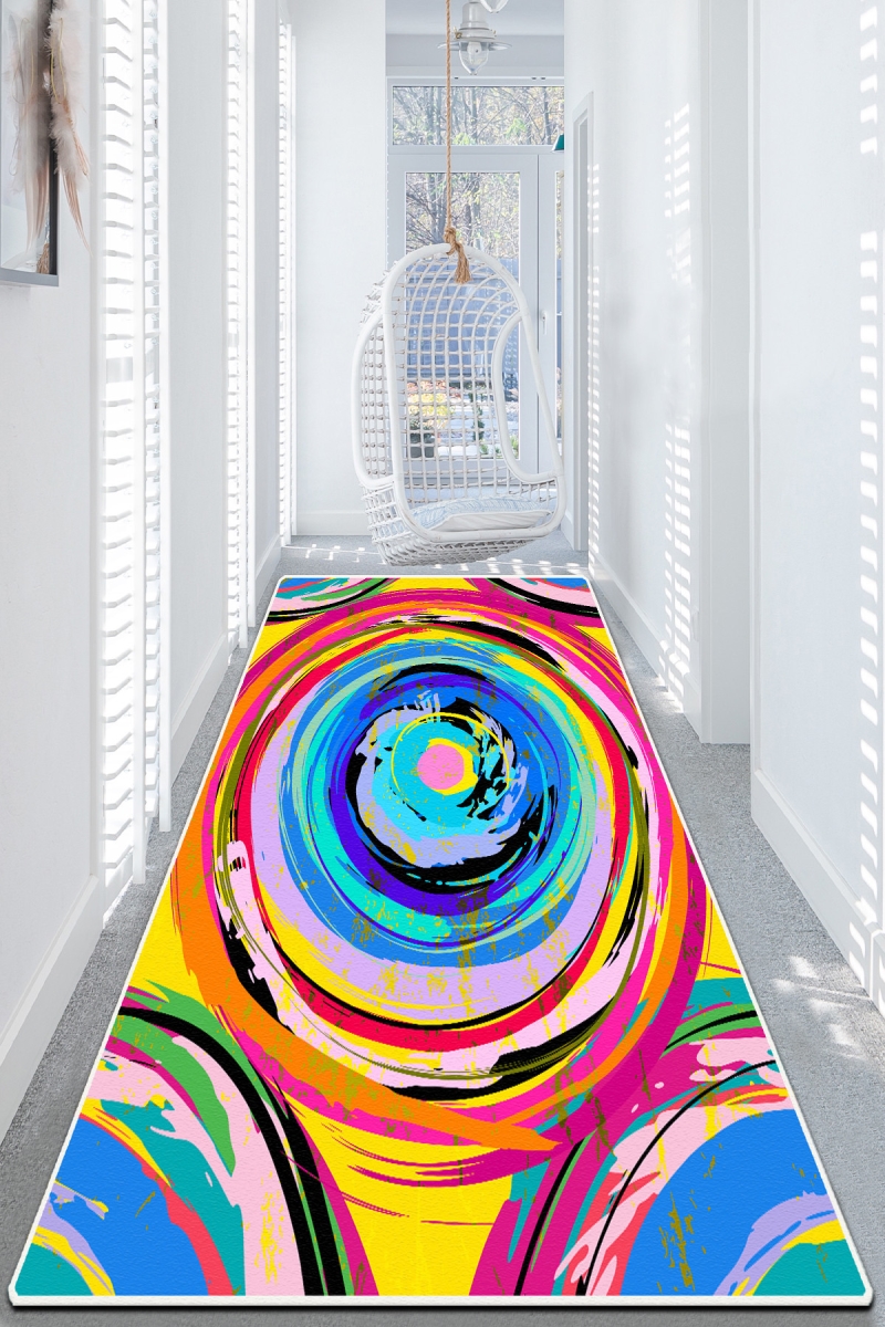 908CHL1110 100 x 200 cm Diametro DJT Hall Carpet - Multi Color