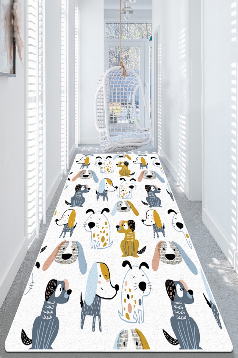 908CHL2123 80 x 300 cm Breeds Dog DJT Hall Carpet - Multi Color