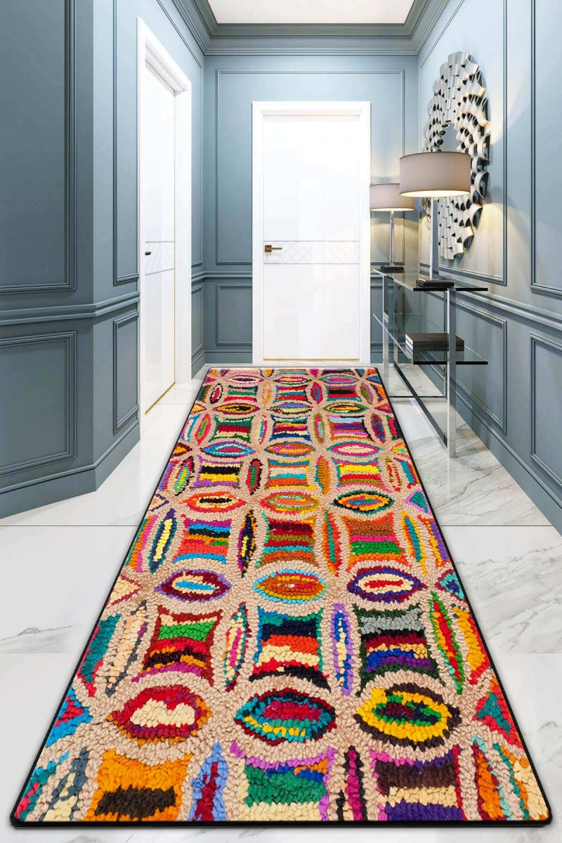 908CHL2281 100 x 300 cm Circulo DJT Hall Carpet - Multi Color