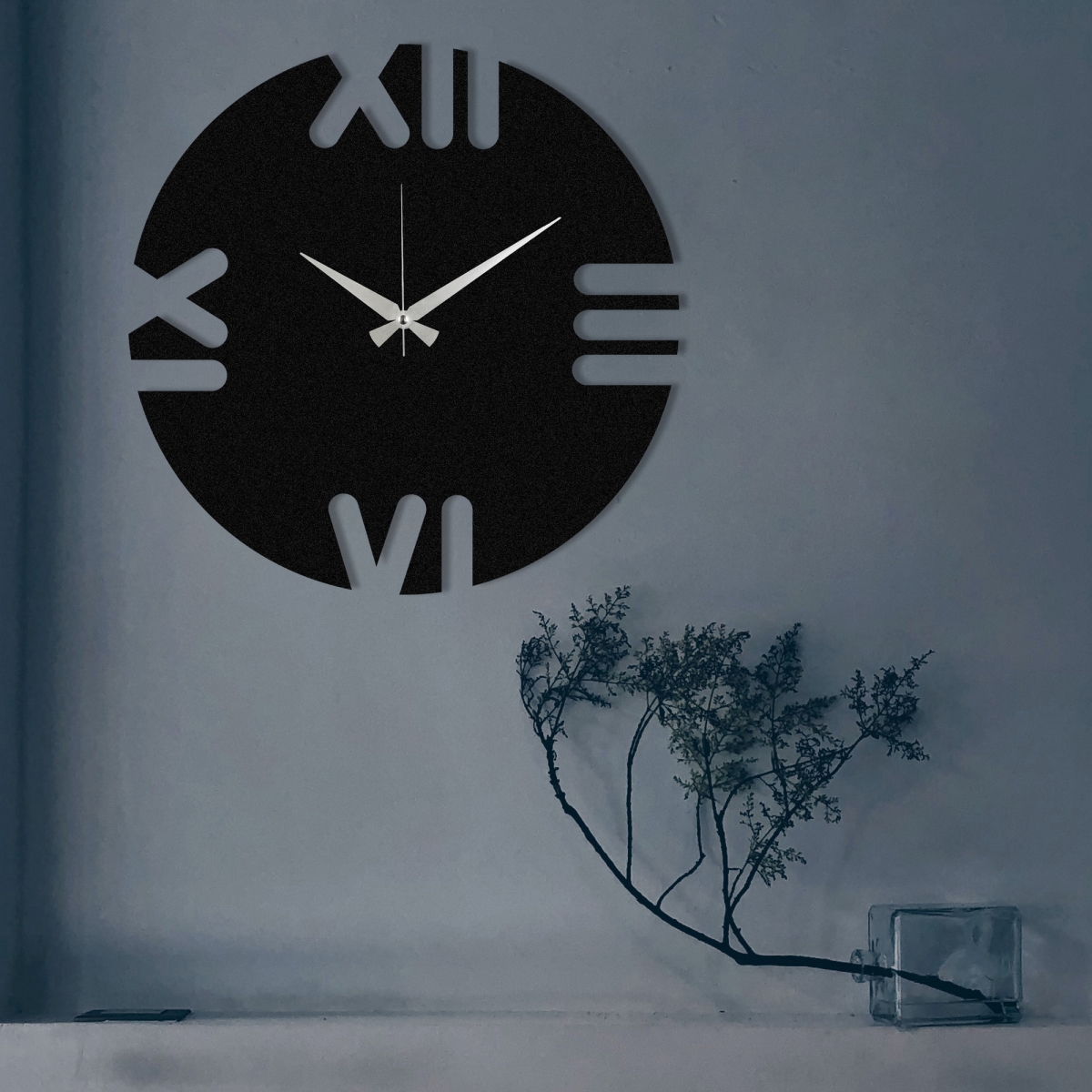 279ENZ1428 18.9 x 2.4 x 18.9 in. Leon Decorative Metal Wall Clock - Black