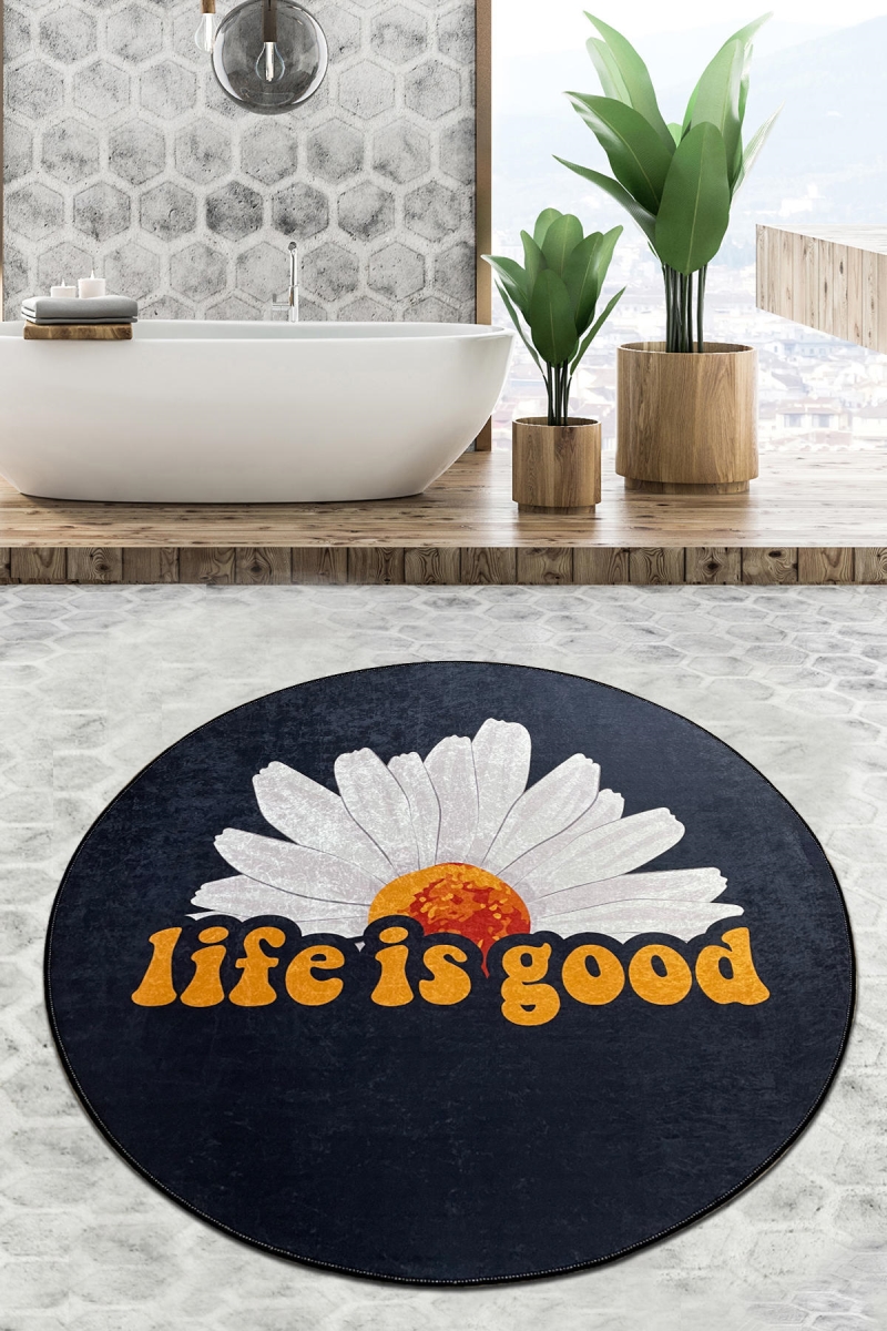 359CHL4827 80 cm Life is Good DJT Bathmat - Multi Color