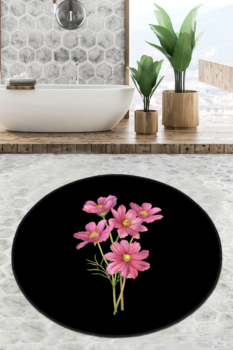 359CHL4943 120 cm Sitivo DJT Bathmat - Black, Pink & Green