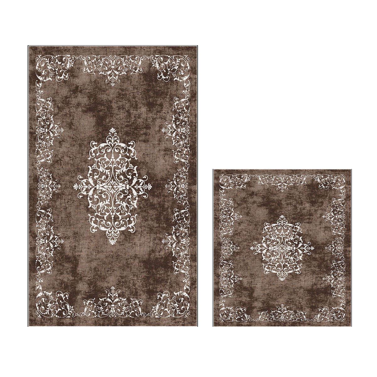 299ANR1697 510616 Brown Bathmat Set - 2 Piece