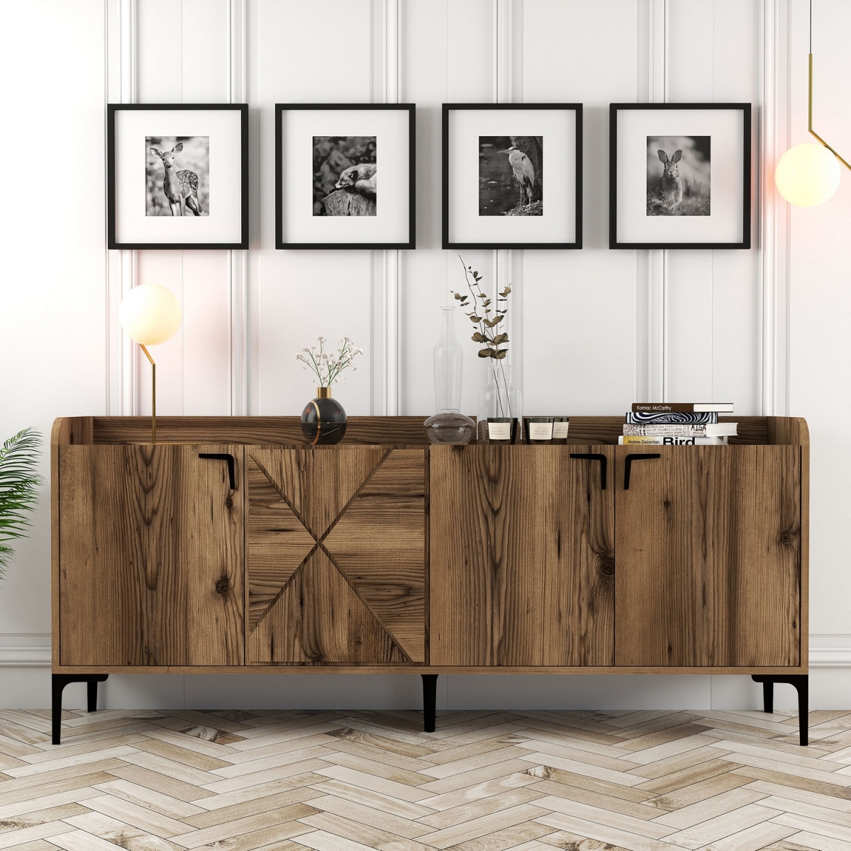 845HCT5311 13.78 x 30.71 x 70.87 in. Venedik Console - Walnut