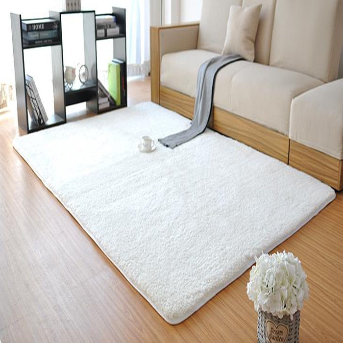 202BLY1238 100 x 300 cm Soft Plush Hall Carpet - White