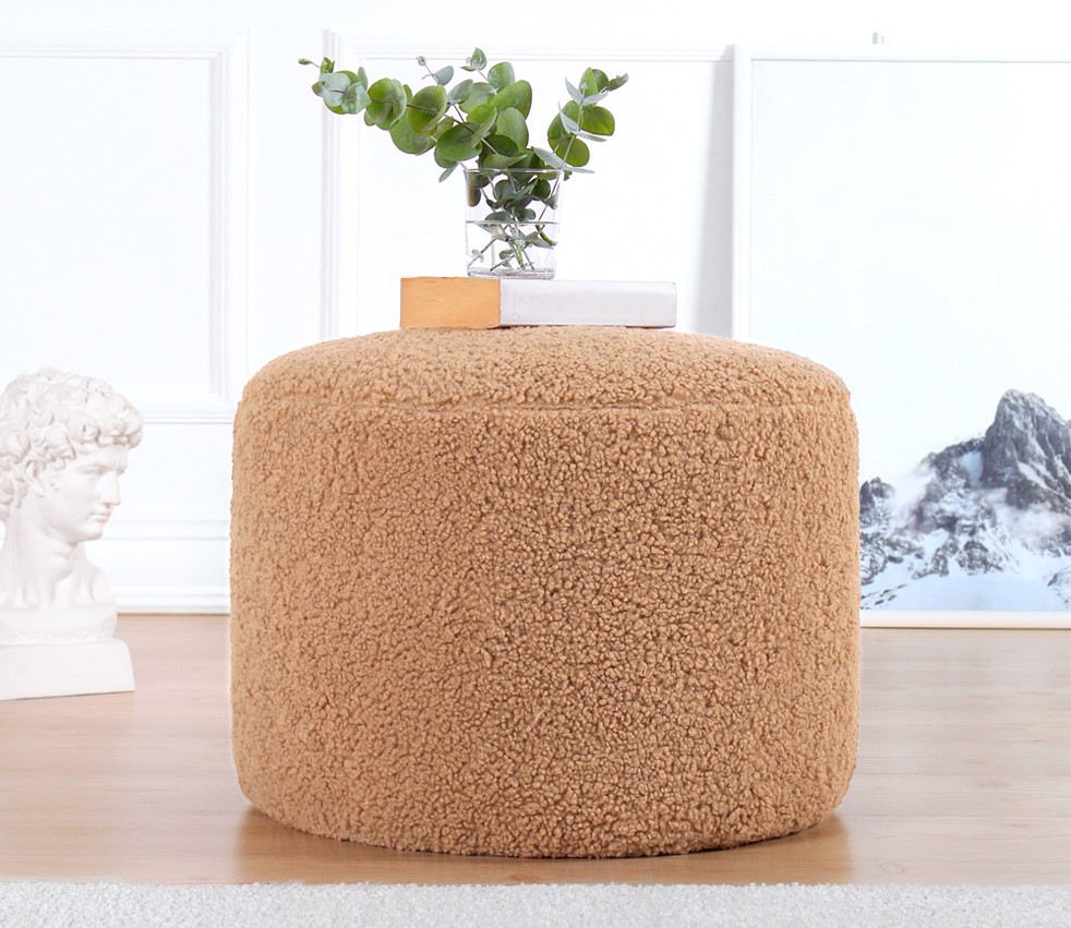 209FLF1141 21.26 x 15.35 x 21.26 in. Skylee Pouffe - Coffee