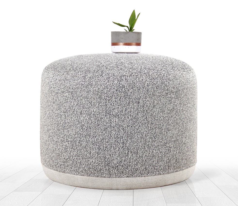 209FLF1163 20.08 x 16.14 x 20.08 in. Cedre Pouffe - Gray