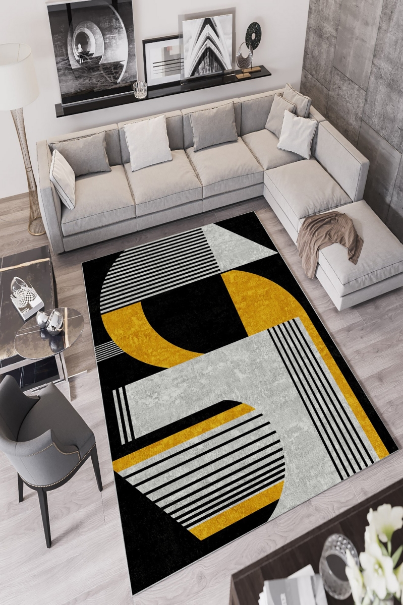 212HFT1157 80 x 150 cm W707 Hall Carpet - Black