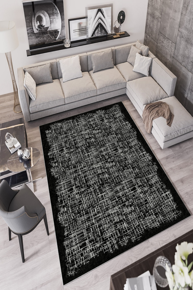 212HFT1617 160 x 230 cm W757 Carpet - Black