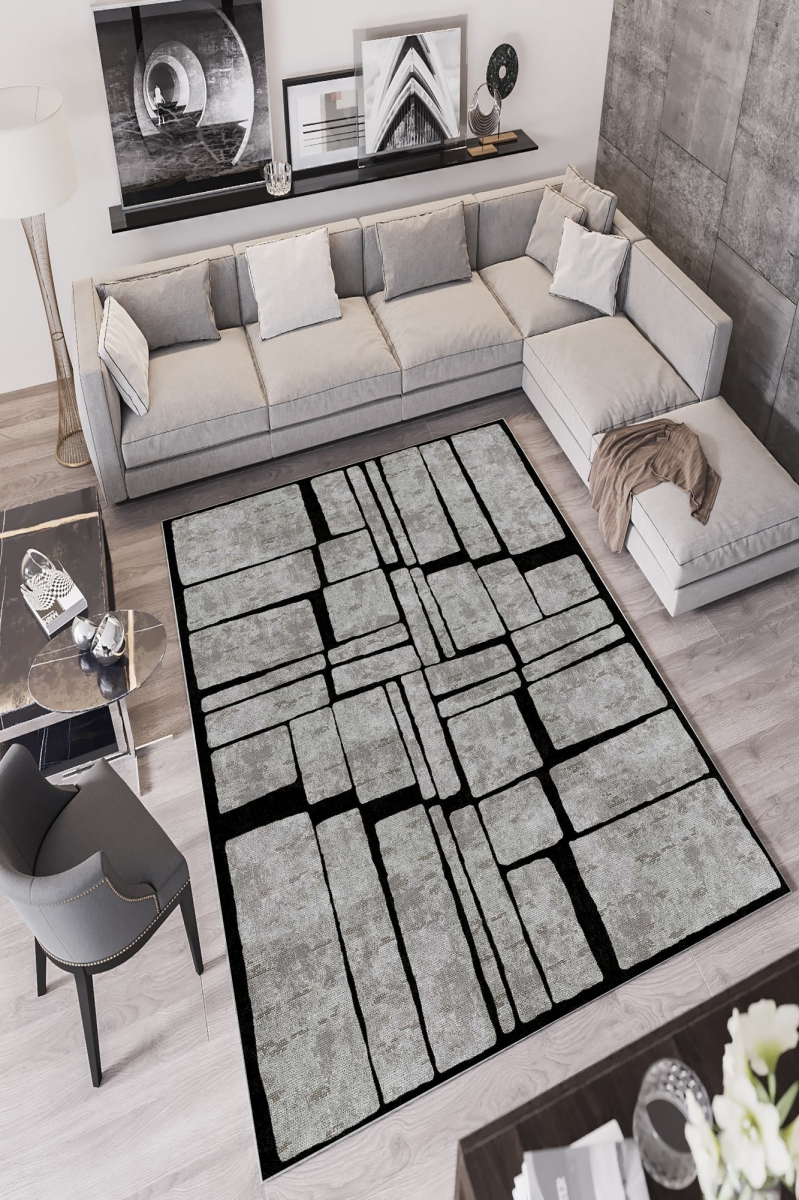 212HFT1637 60 x 100 cm W760 Carpet - Black