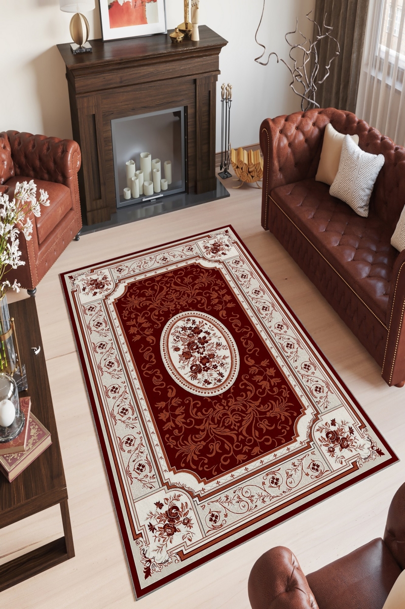 212HFT3190 180 x 280 cm W908 Carpet - Claret Red