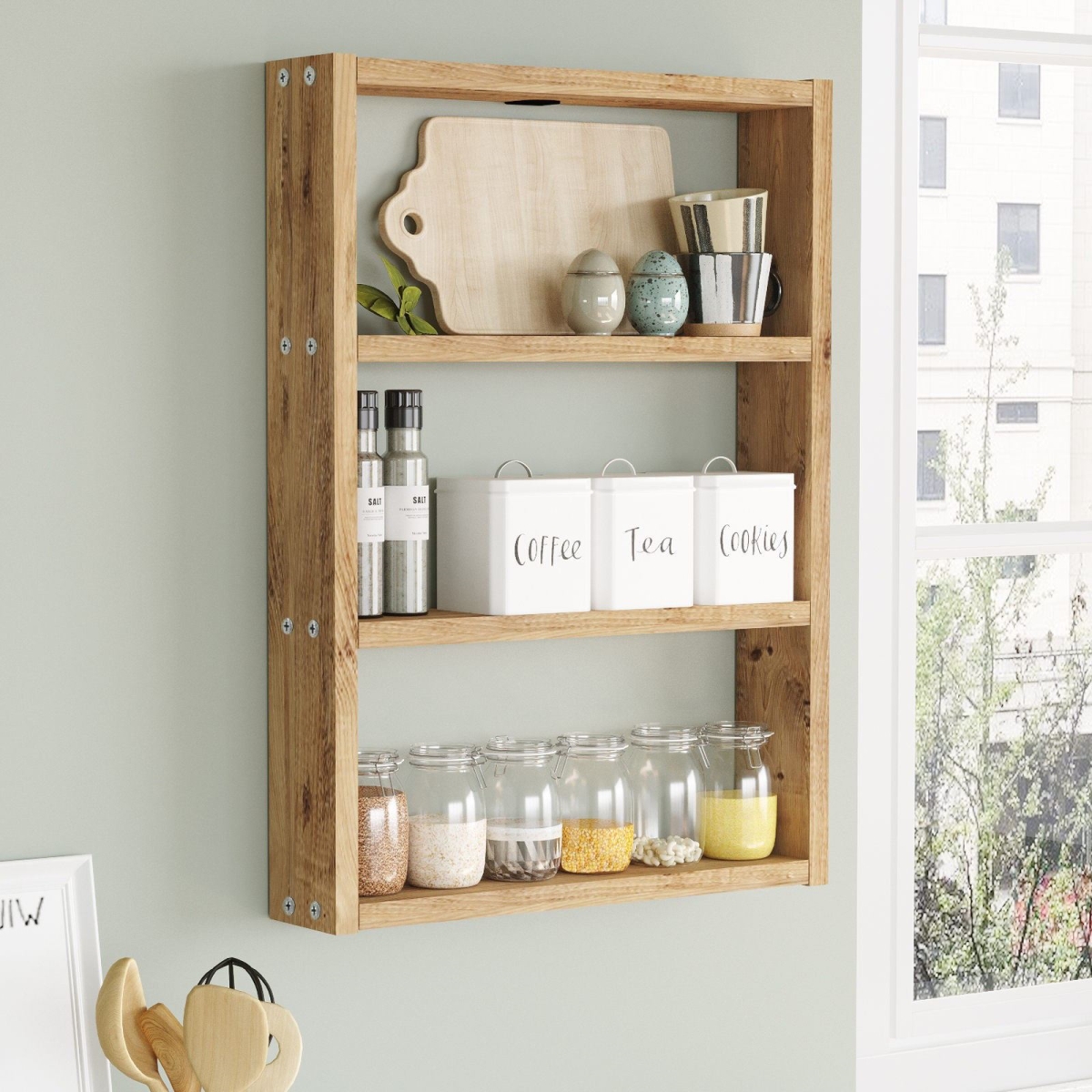 956LCS2713 3.54 x 23.62 x 17.01 in. PR1-A Wall Shelf - Atlantic Pine