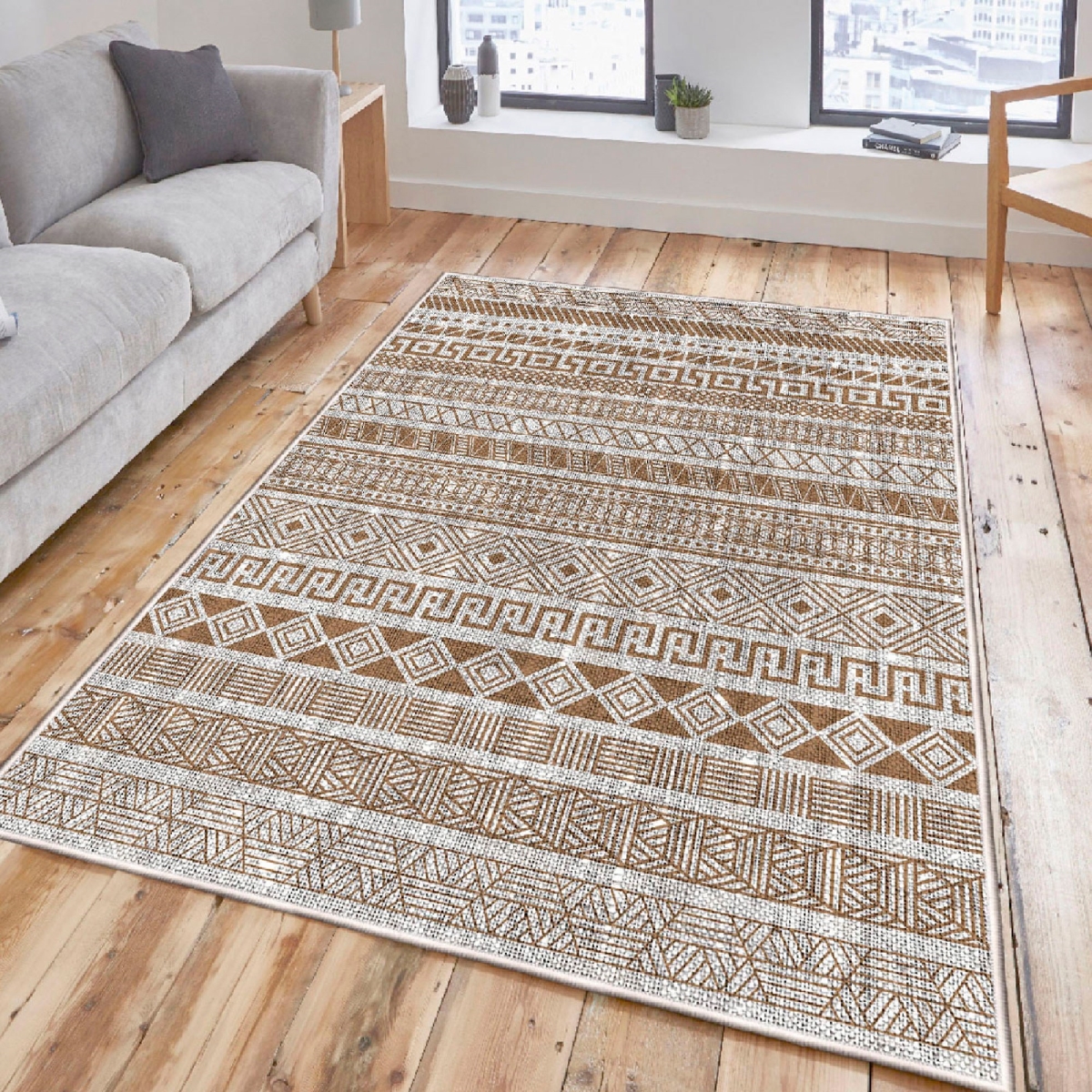 708HFT4195 160 x 230 cm Woosonil055 Carpet - Camel & Gray