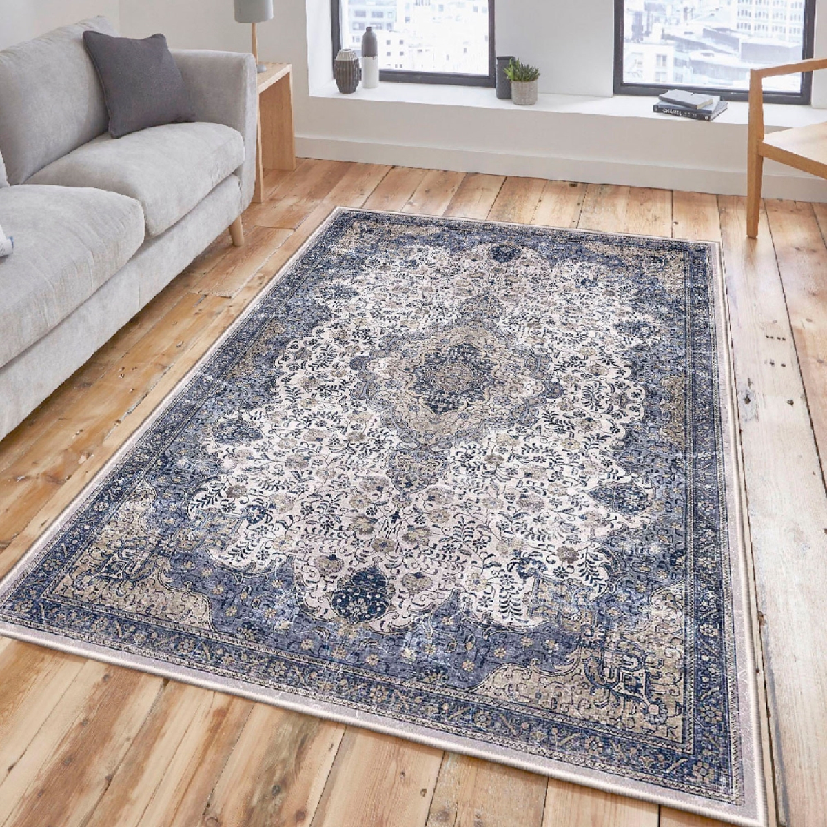 708HFT4308 80 x 300 cm Woosonil066 Carpet - Cream, Gray & Beige