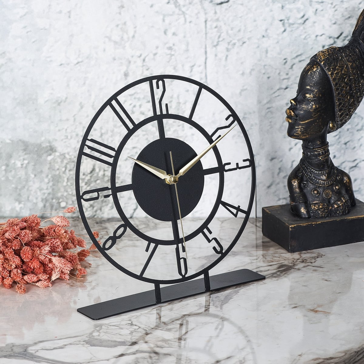 901LMN1138 9.06 x 0.059 x 9.84 in. Bunella Decorative Clock - Black