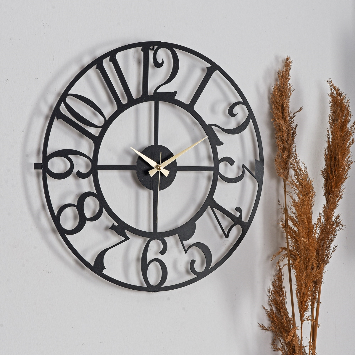 902LMN1194 19.69 x 0.059 x 19.69 in. Bonni 2 Decorative Metal Wall Clock - Black
