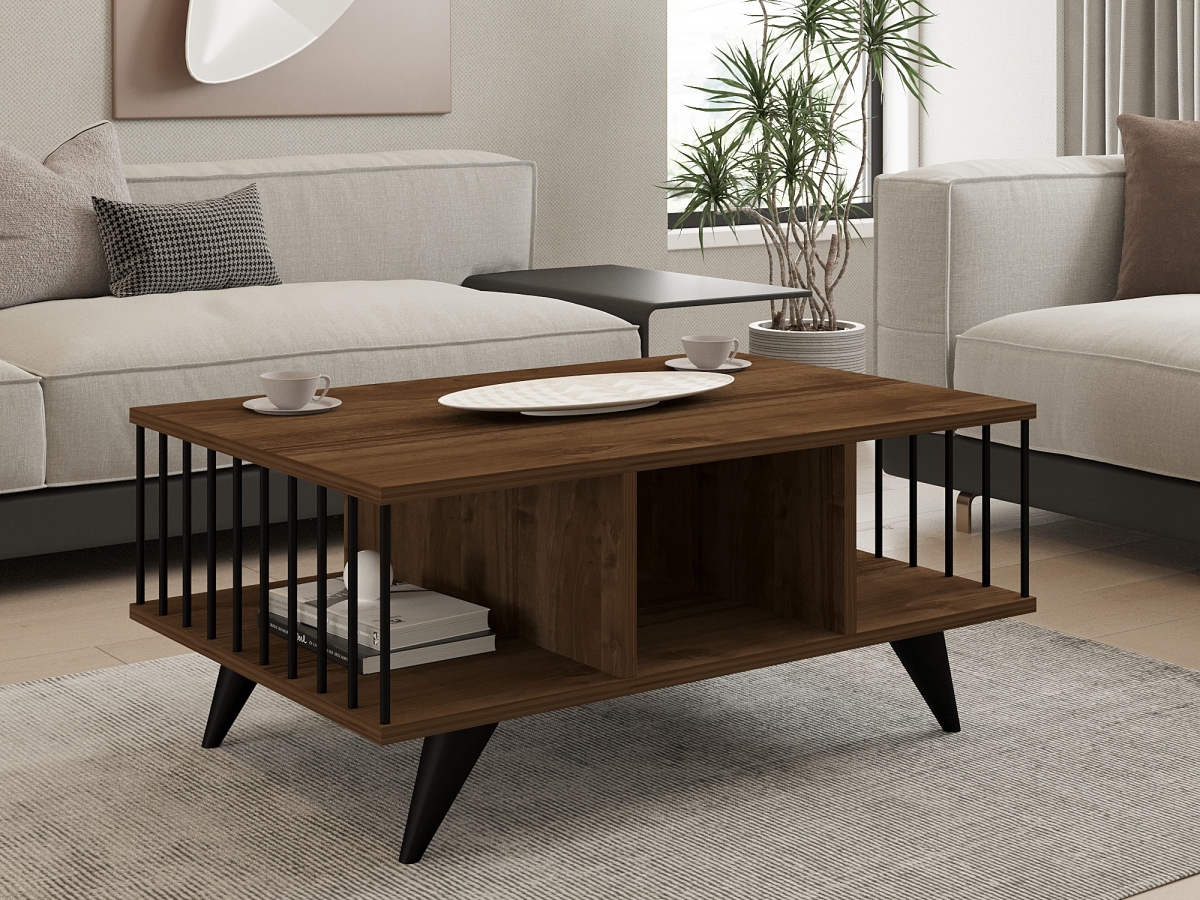 495SSE1325 23.62 x 15.75 x 35.43 in. Bert Coffee Table - Walnut