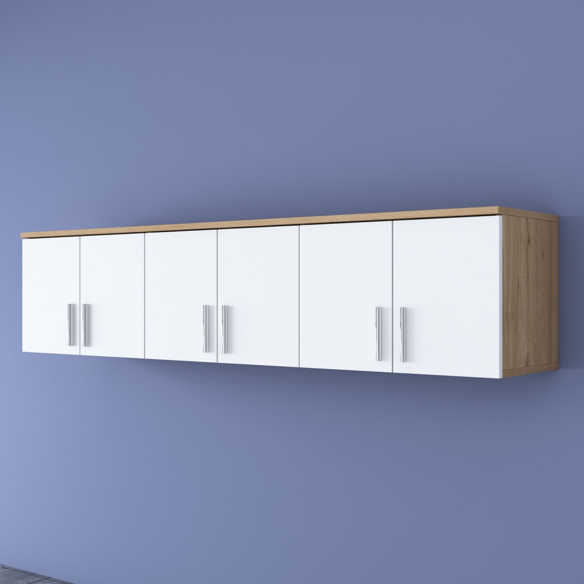 893RAN5423 14.76 x 16.3 x 70.87 in. EA149 4493 Wall Shelf - Walnut & White
