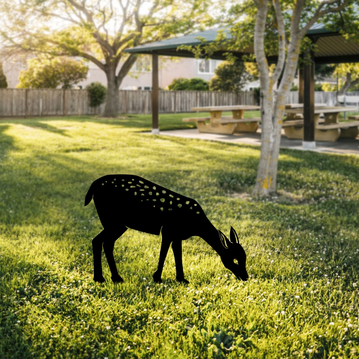 565TNL1279 28.35 x 0.059 x 25.2 in. Gazelle 01 Decorative Garden Object - Black