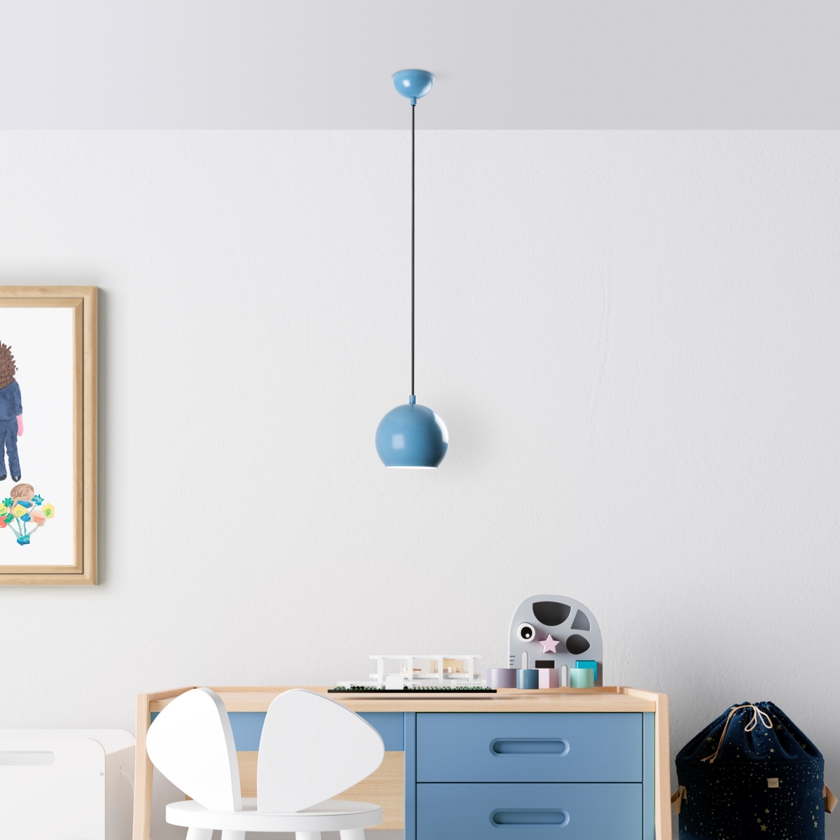 892OPV2005 5.12 x 43.7 x 5.12 in. Top Chandelier - Light Blue
