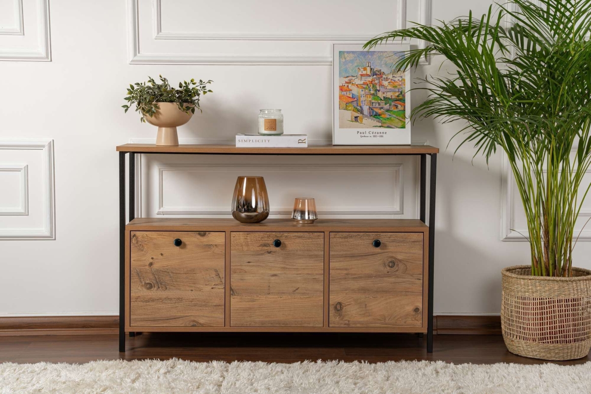 241NRD1340 11.81 x 30.31 x 47.24 in. Solace Console - Atlantic Pine & Black