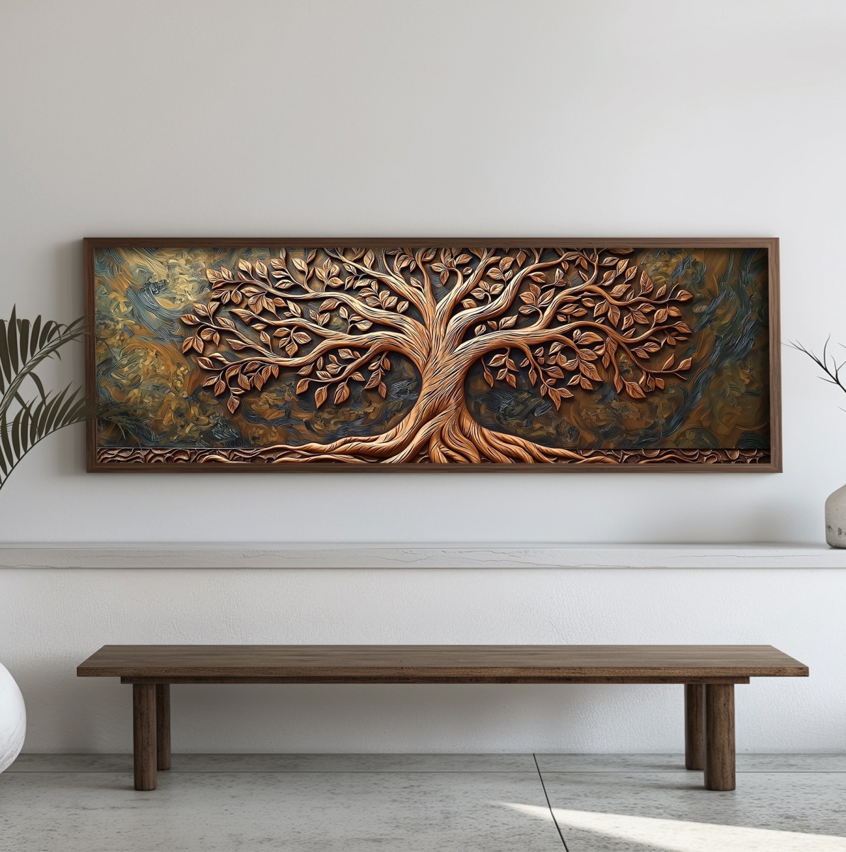 856EVL2485 1.38 x 47.24 x 15.75 in. EMR012 Decorative Framed MDF Painting - Multi Color