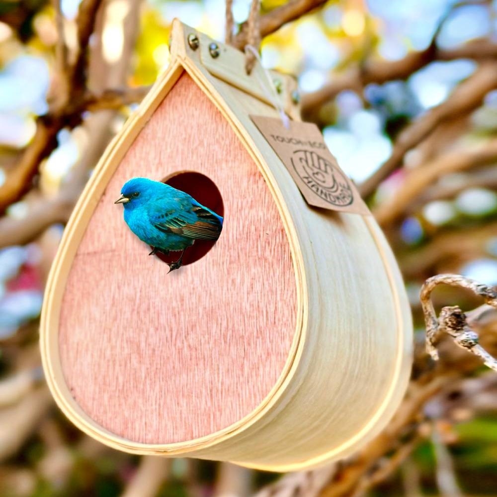 Picture of Touch of Eco 5068 Pollinator Wooden Hanging Bird House - Natural Habitat for Hummingbirds & Songbirds&#44; Garden and Yard Decoration&#44; Perfect for Pollination - Great Gift Idea!
