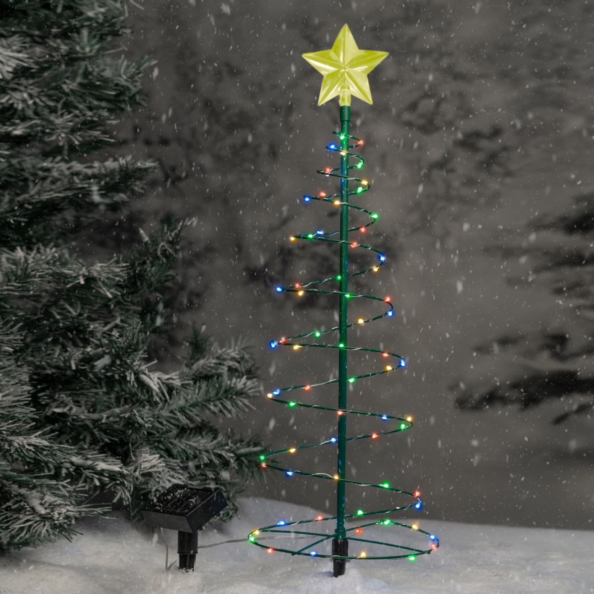 TOE271 2 ft. Merry Lite Holiday Outdoor Solar LED Christmas Tree Decoration - Multi Color