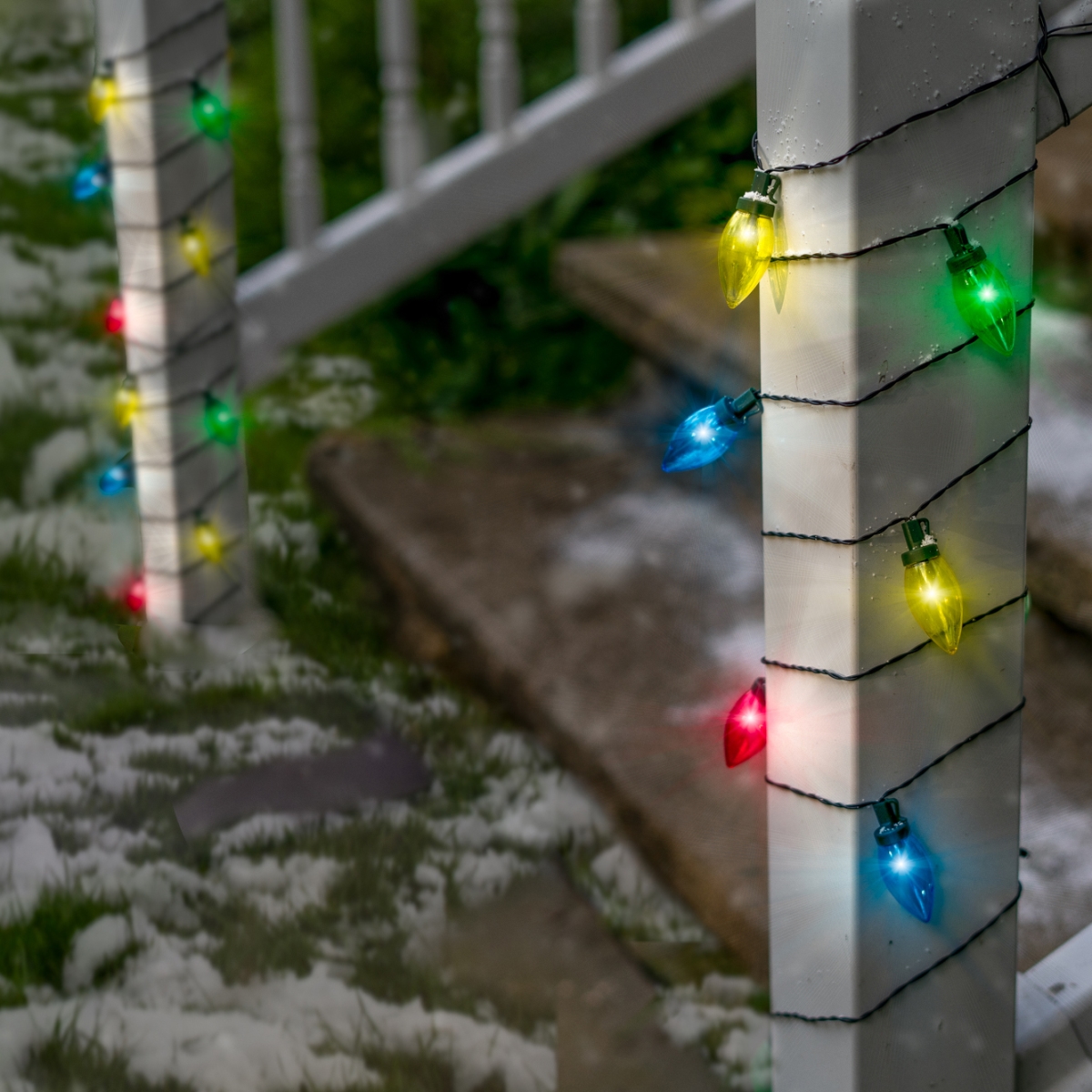 Holiday Big Lite Outdoor Solar Powered 12 LED Christmas String Light - Multi Color