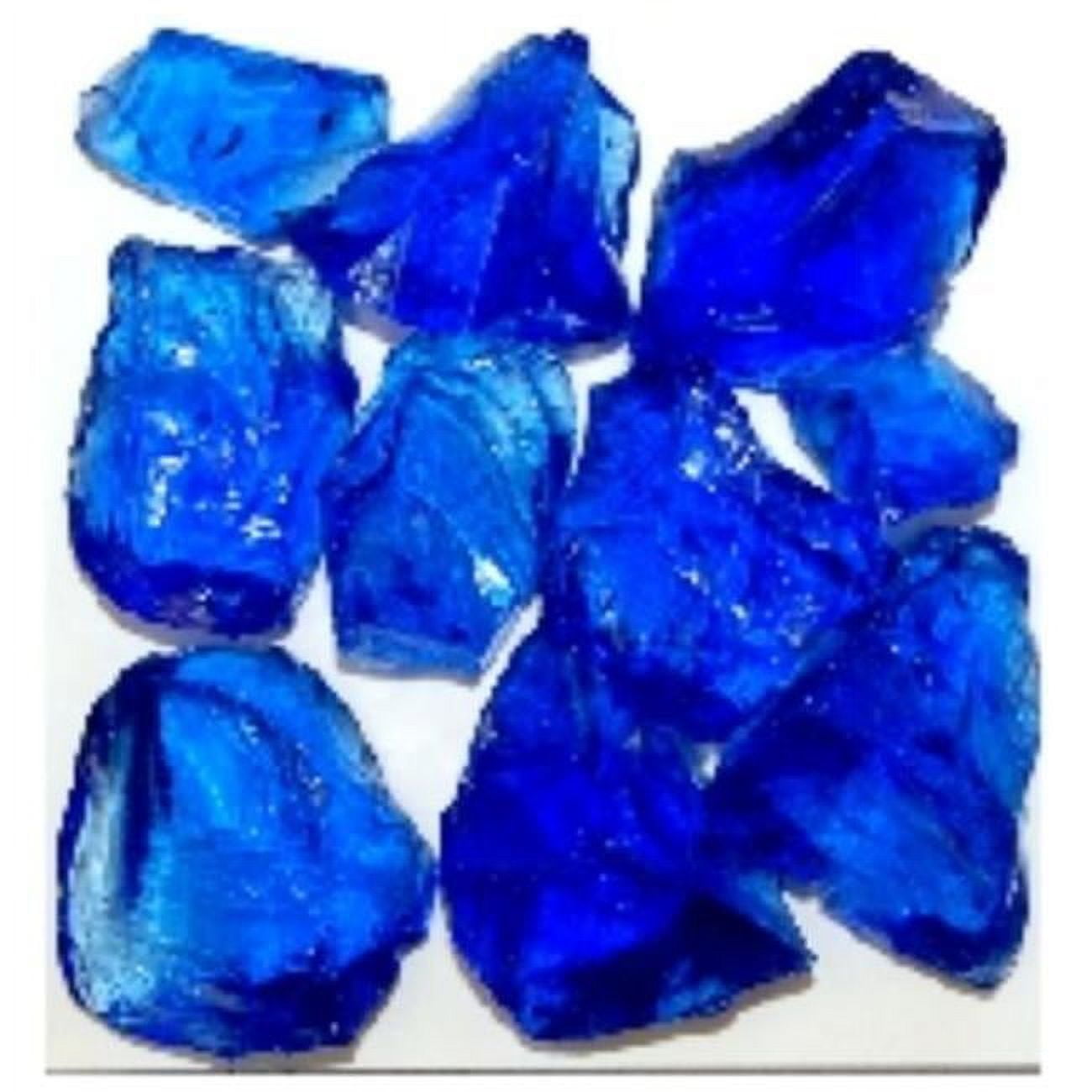 LBLUEZZM-5 Recycled Chunky Glass, Blue - Medium - 0.5-1 in. - 5 lbs